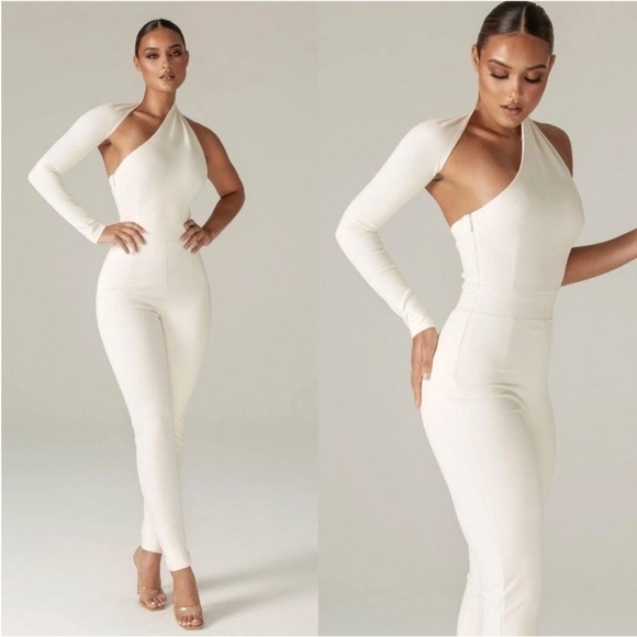 Alieva Modern Jumpsuit Off White One Arm Jumpsuit size S NWT - Picture 3 of 11